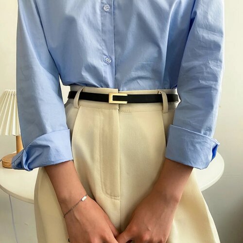 HOT Luxury Gold Silver Buckle PU Leather Belt Female Jeans