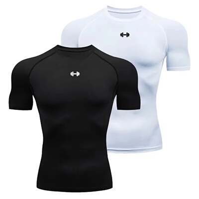Compression T Shirt Men Summer Sportswear Running T-shirt E