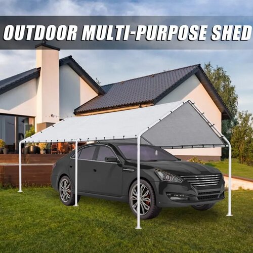 10'x20' Heavy Duty Galvanized Carport Waterproof Canopy Ten
