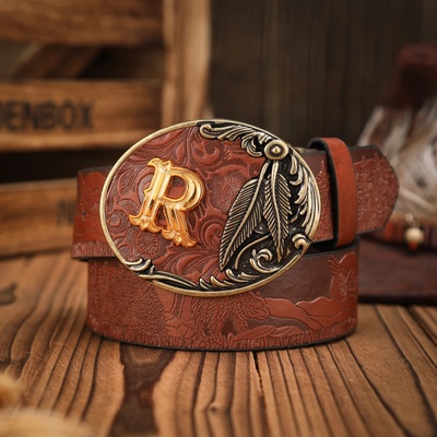 A casual, individual and retro belt,  Western-style clothing