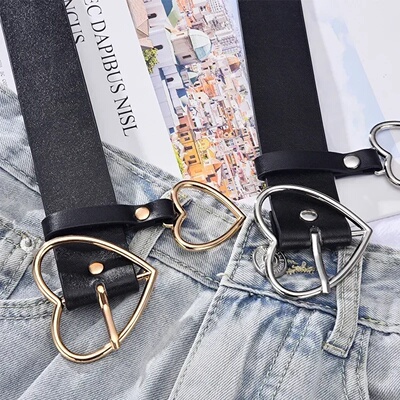 Creative Fashion Women Heart-shaped Buckle Waist Belt Versi