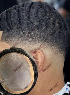 Afro Man Curly Wigs 100% Human Hair Toupee for Men 10MM Dee