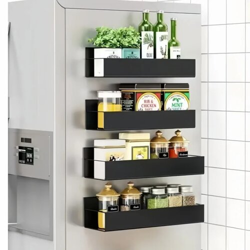 Refrigerator Magnetic Shelf Spice Sundry Side Storage Rack