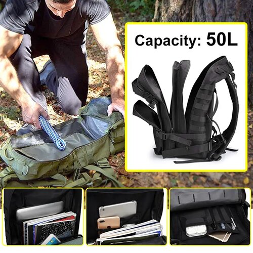 45L/25L Tactical Backpack Men's Travel Large Capacity Rucks