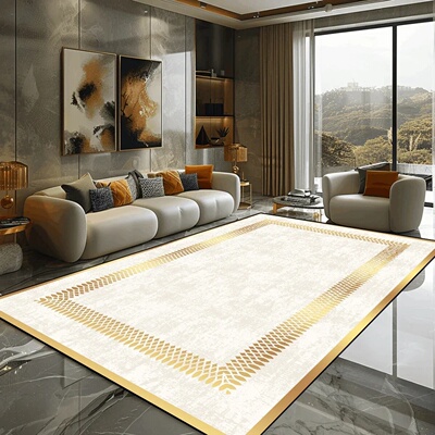 Golden Marble Carpet Luxury Bedroom Decoration Large Area R