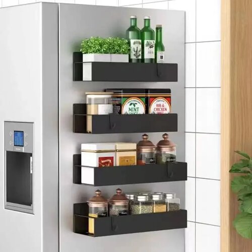 Refrigerator Magnetic Shelf Spice Sundry Side Storage Rack