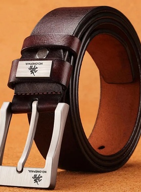 Leather Men's High-quality Buckle Jeans Leather Casual  Belt