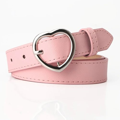 Girls Casual Trendy Y2K Heart Shaped Buckle Belt Decorative