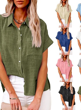 Summer Women Tops Tee Cotton Linen Tshirt Woman Clothing