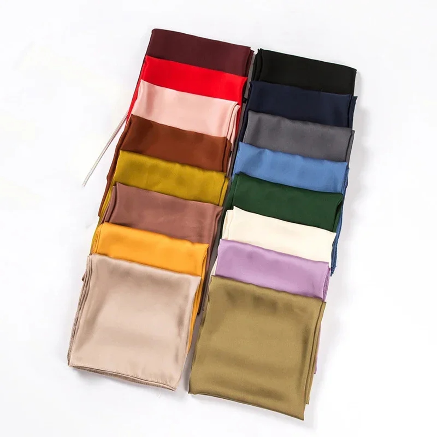 Satin Scarf Women 70cm Solid Color Smooth surface Head Scarf