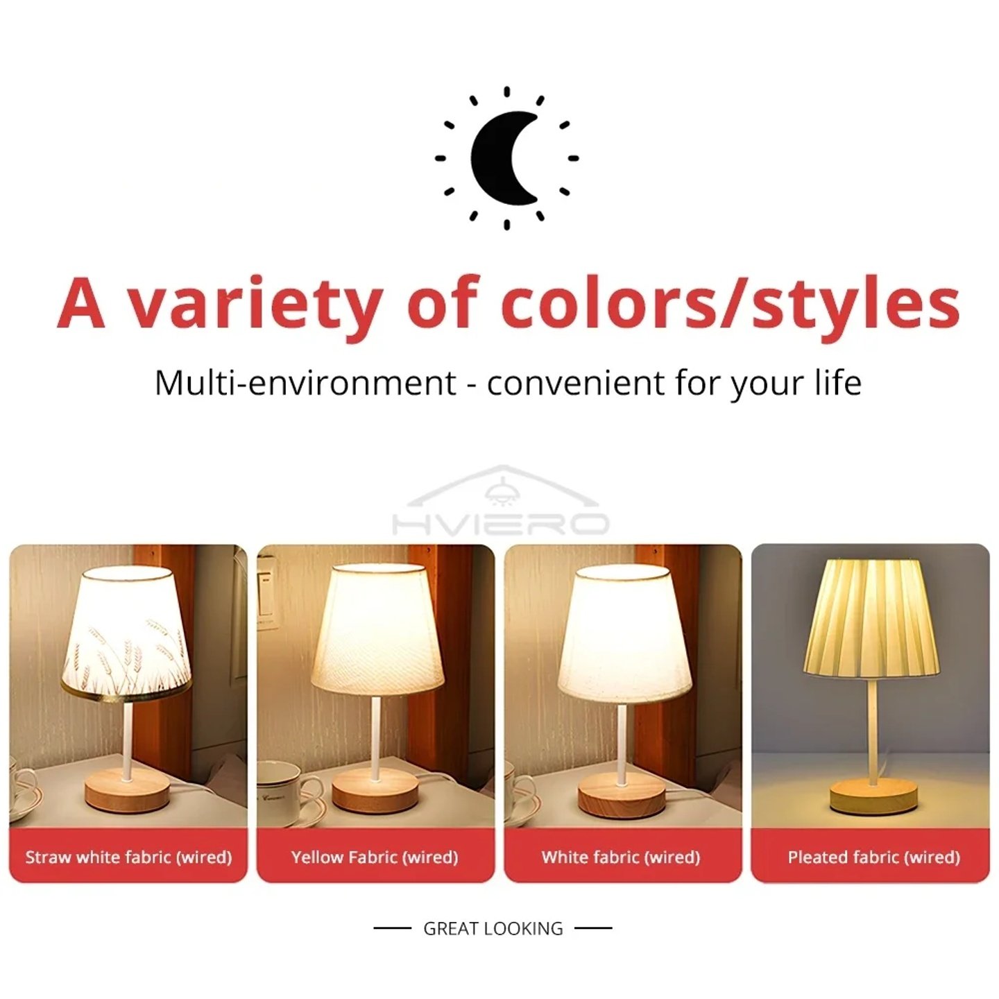 Wooden Table Lamps USB Powered Nightstand Lamp Bedside Cylin