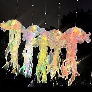 Lamp Light Bedroom Ceiling Battery Hanging Button Jellyfish