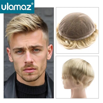 Male Full Lace Toupee 4/613 Ombre Wig Men's Capillary Prost