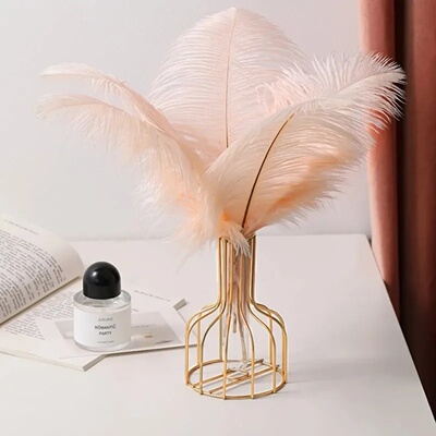 1 set of gold wrought iron metal vase hydroponic container