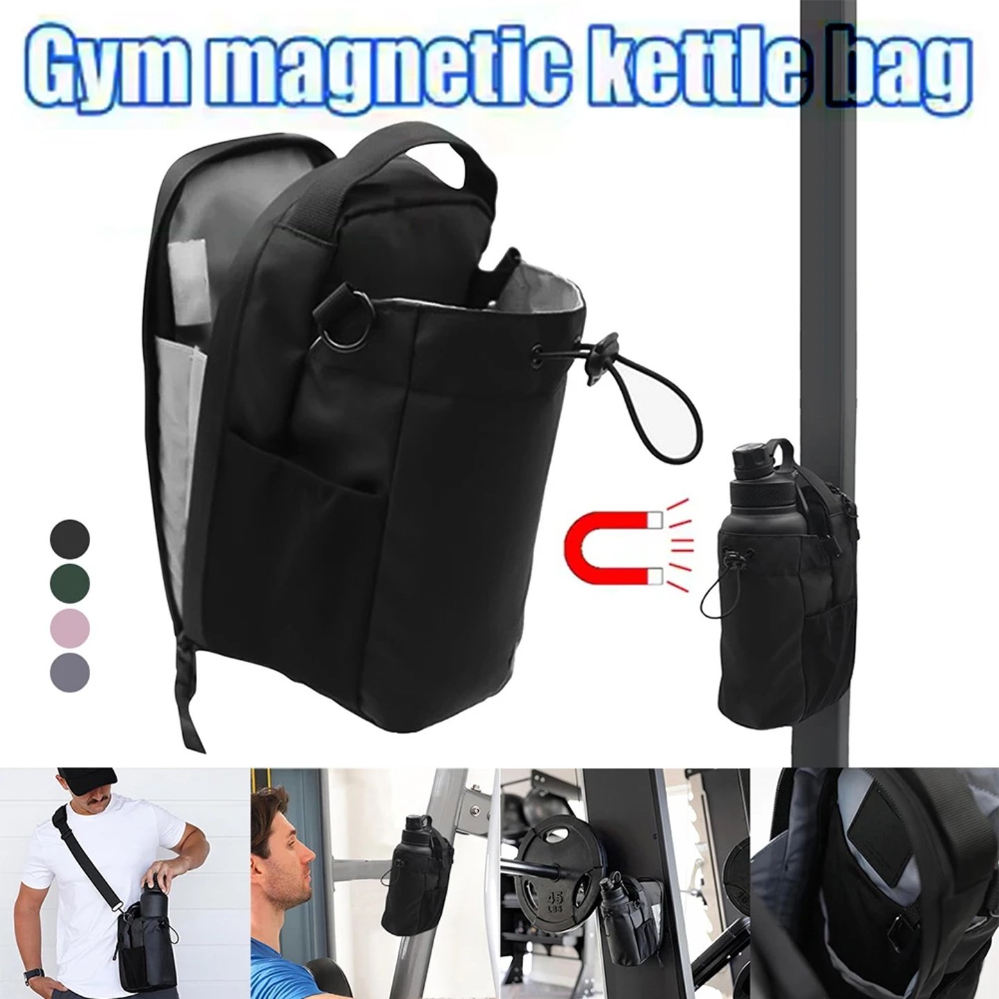 Magnetic Gym Sling Bag Large Capacity Phone Holder Crossbod图片