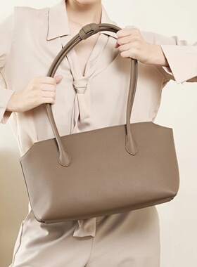 Burminsa Cowhide Genuine Leather Large Underarm Shoulder Bag