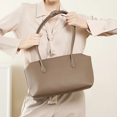 Burminsa Cowhide Genuine Leather Large Underarm Shoulder Bag