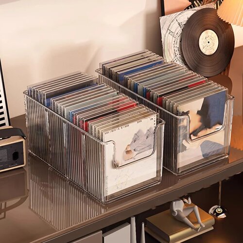 CD disc rack desktop disc black vinyl record magnetic tape