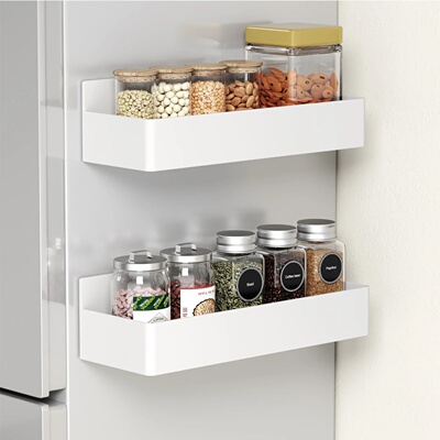 Strong Magnetic Shelves 2 Layers Black White Storage Rack K