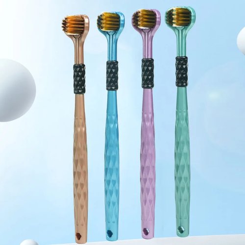 3D Manual Toothbrush 6pcs Three sided U-shaped Soft Toothbr