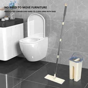 Squeeze Cleaning Bathroom Mop Multipurpose Microfiber Squee