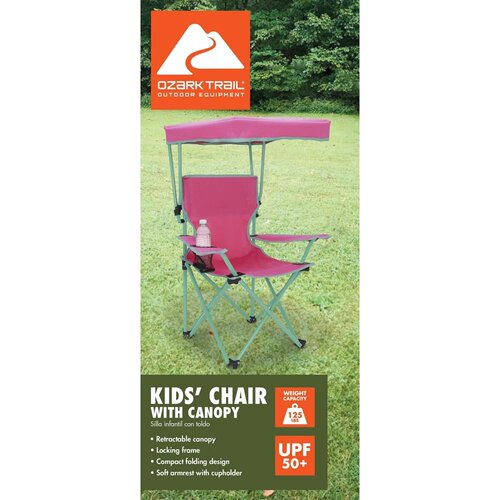 Kids Canopy Camp Chair Safety Lock Portable Outdoor Chair w