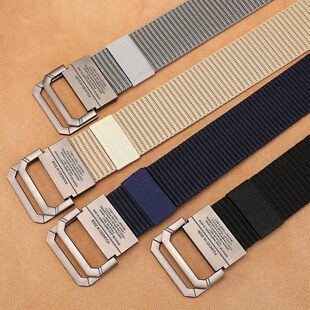 Men Belt Nylon Webbing Fabric Tactical Army Canvas Casual