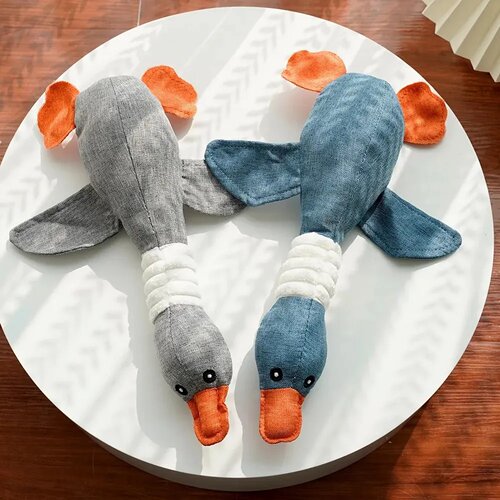 Cute Dog Plush Toys Pet Duck Squeak Toy for Puppy Sound Wil