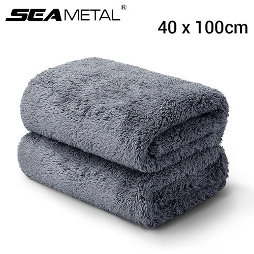 SEAMETAL 40X100CM Car Wash Towel Coral Velvet Microfiber Cl