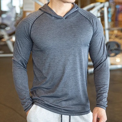 Autumn Gym Men T Shirt Casual Long Sleeve Slim Tees elastic