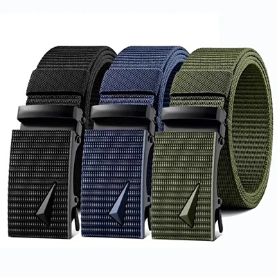 Men's Belt Automatic Metal Buckle Imitation Nylon Webbing O