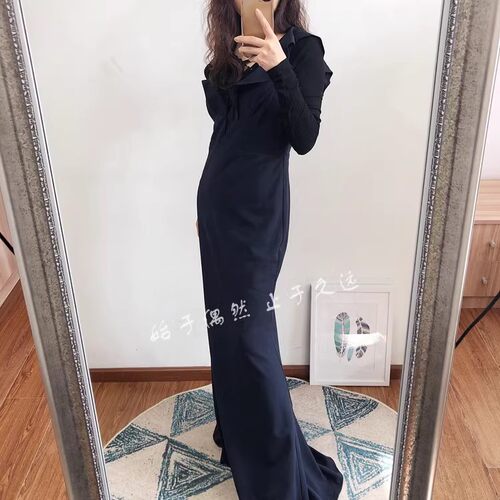 2024秋冬季 别出新裁小众设计长款晚宴连衣裙礼服裙年会Party聚会