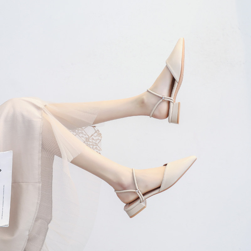 2025年夏季新款百搭低跟拖鞋一鞋两穿仙女风配裙子包头凉鞋女平底