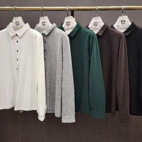 【书婷专享】JZD26091844  小方领拉绒加厚针织衬衫