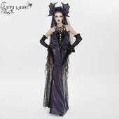 LADY恶魔时尚 女装 哥特朋克暗黑蝙蝠袖 EVA 黑纱吊带长裙 ESKT083
