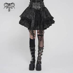 质束腰多层不规则半裙SKT250 哥特暗黑女装 Devil Fashion恶魔时尚