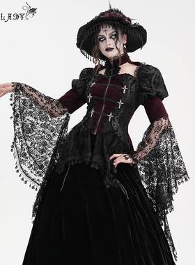 Devil Fashion恶魔时尚女装哥特胸前镂空挂脖燕尾短外套 ECT01702