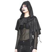 欧洲站防晒披肩斗篷朋克摇滚风连帽短外套万圣节披风cos女巫修女