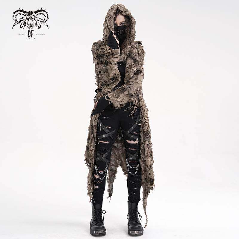 Devil Fashion恶魔时尚女装哥特废土朋克连帽外套 CT244
