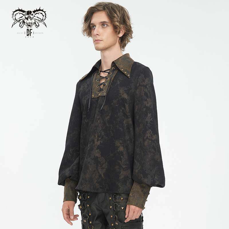 Devil Fashion恶魔时尚男装哥特朋克暗黑铆钉装饰男士衬衣SHT120