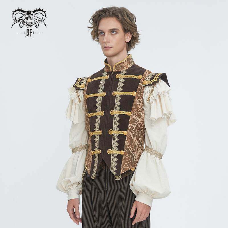 Devil Fashion恶魔时尚男装哥特朋克暗黑宫廷风开衫复古马甲WT083