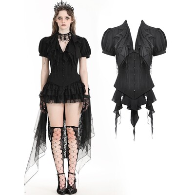 DARK IN LOVE哥特女装深V领衬衫上衣IW112