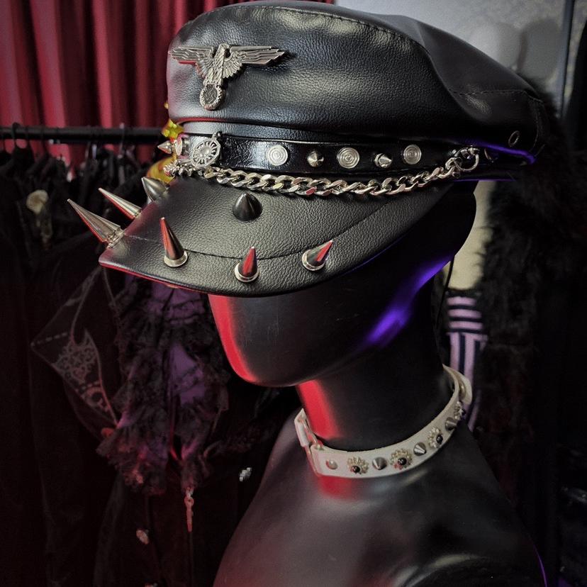哥特朋克暗黑原创鸭舌帽铆钉帽子
