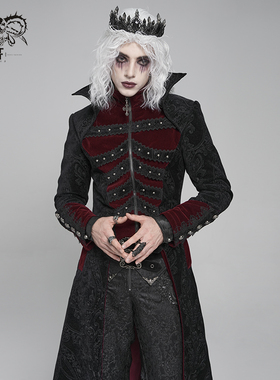DevilFashion哥特风红色伯爵翻领大衣CT27002