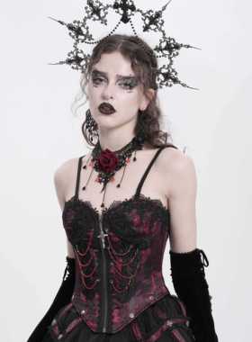 EVALADY恶魔时尚女装哥特朋克暗黑哥特蝴蝶连体束身衣ECST00802