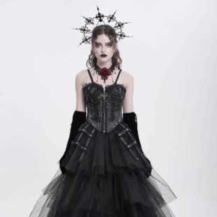 EVALADY恶魔时尚女装哥特朋克暗黑哥特蝴蝶连体束身衣ECST00801