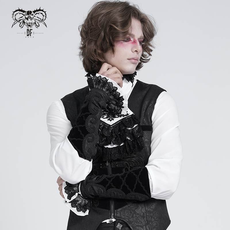 Devil Fashion恶魔时尚哥特暗黑男装拼接刺绣提花袖套袖子GE043