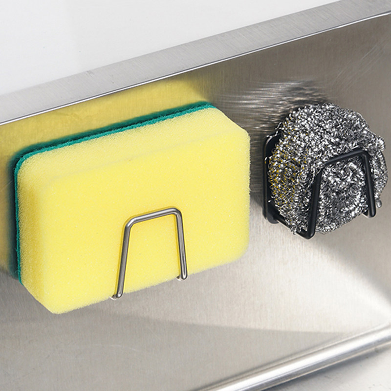 不锈钢海绵置物架免打孔家用厨房用品水槽水池钢丝球百洁布沥水架,家装主材,置物架,淘宝优惠券,粉丝福利购,淘宝优惠卷