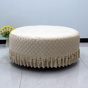 单人全包沙发凳套罩垫布 试鞋 圆形沙发套罩防滑欧式 圆凳墩脚踏换鞋