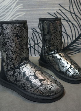 冬季新款真皮羊皮毛一体雪地靴 套筒中筒靴 多色福利款棉靴61-2